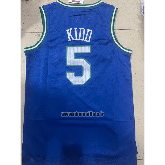 Maillot Dallas Mavericks Jason Kidd NO 5 Mitchell & Ness 1994-95 Bleu